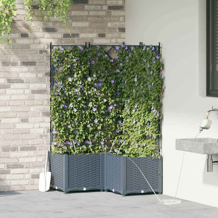 Have Blomsterkrukke 3 stk. Lysegrå 80 x 80 x 142 cm PP