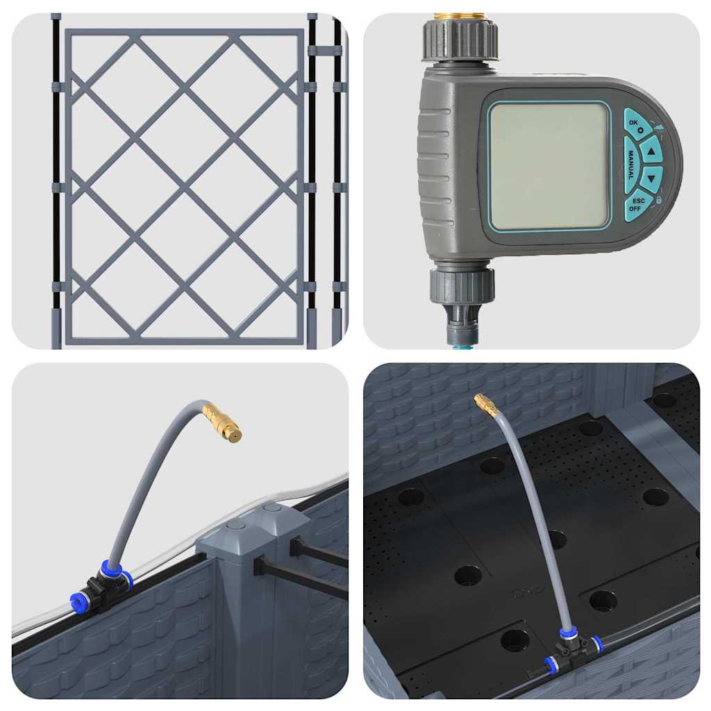 Havekrukker Lysegrå 120 x 120 x 126 cm Stål