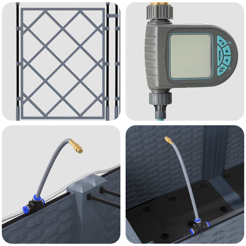 Havekrukker Lysegrå 120 x 120 x 142 cm Stål