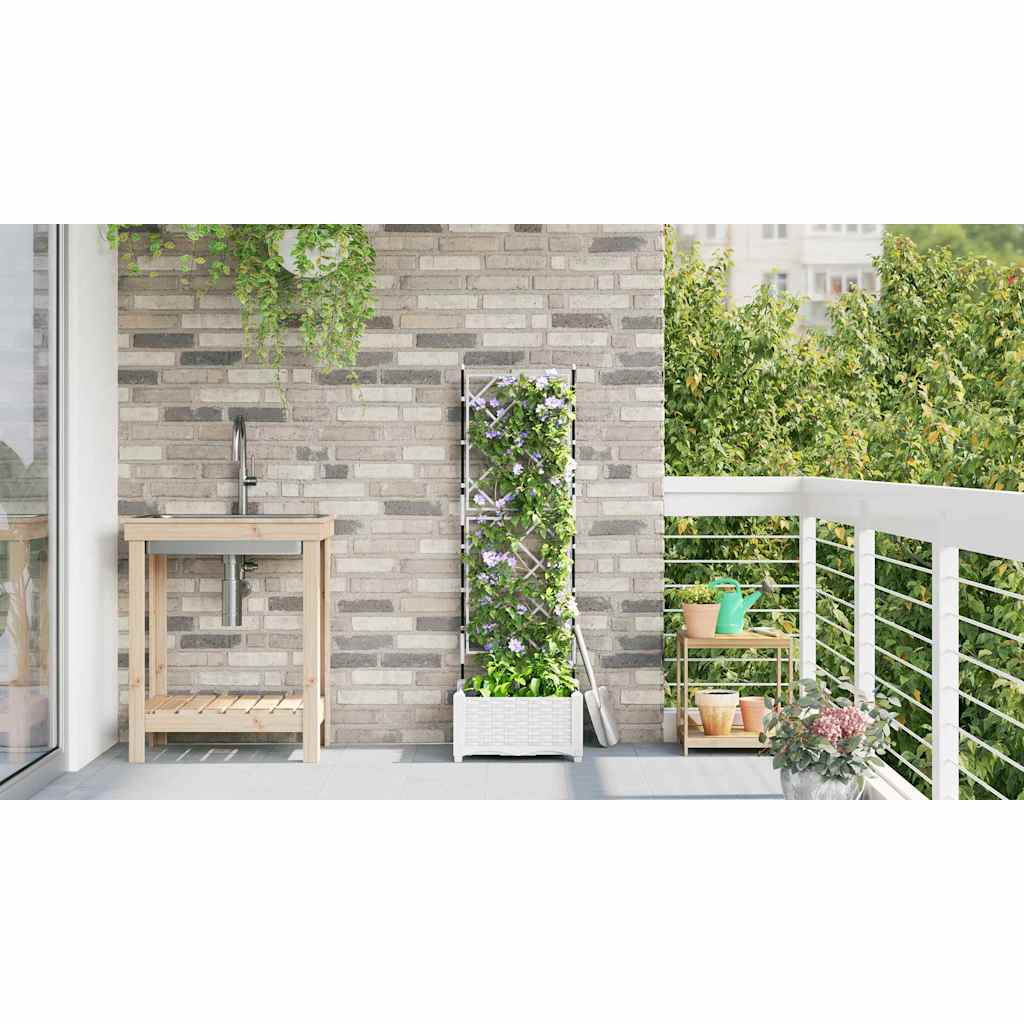 Havekrukke med trellis Hvid 40 x 40 x 125.5 cm PP
