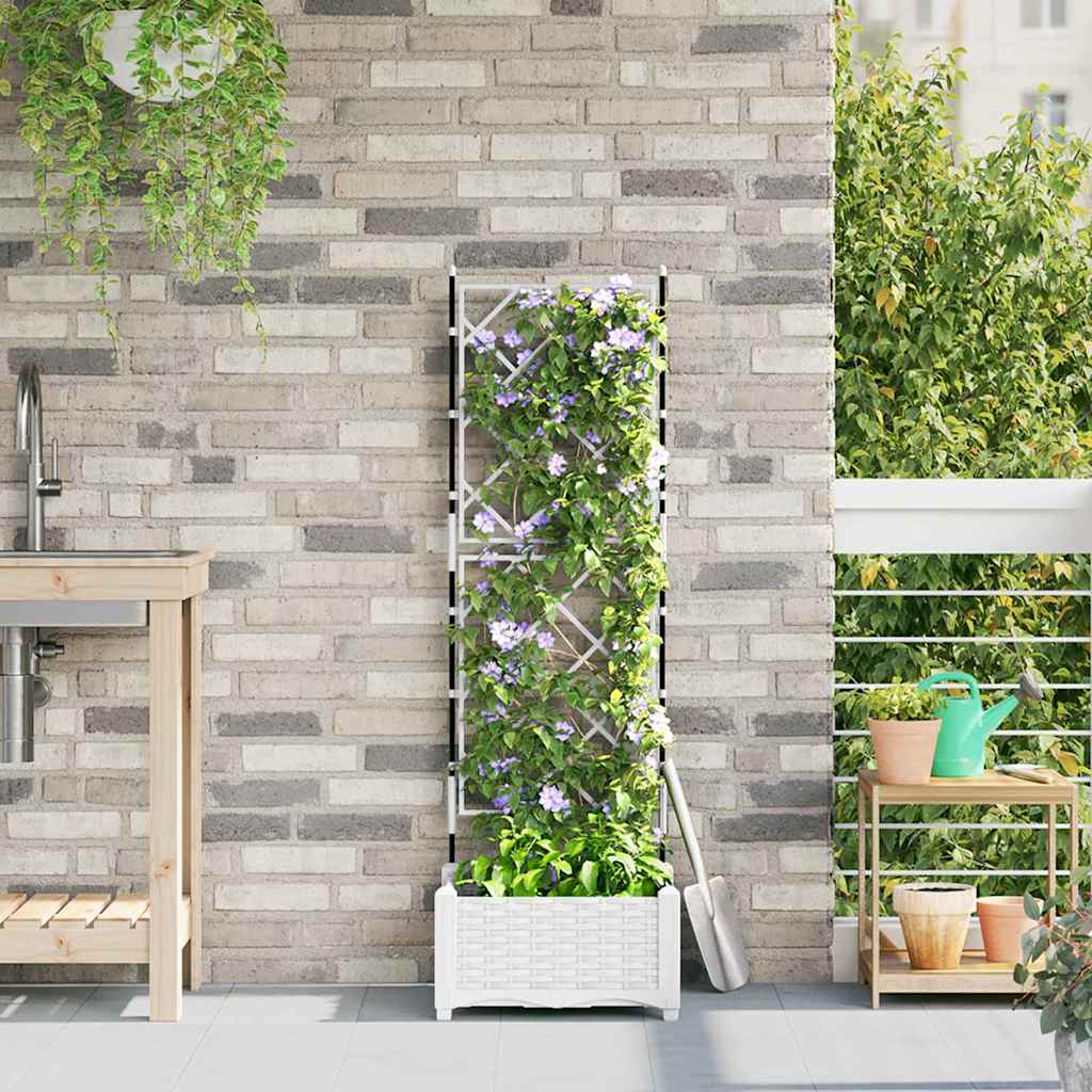 Havekrukke med trellis Hvid 40 x 40 x 125.5 cm PP