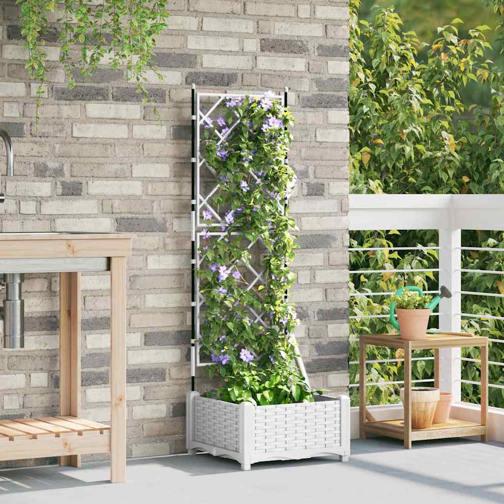 Havekrukke med trellis Hvid 40 x 40 x 125.5 cm PP