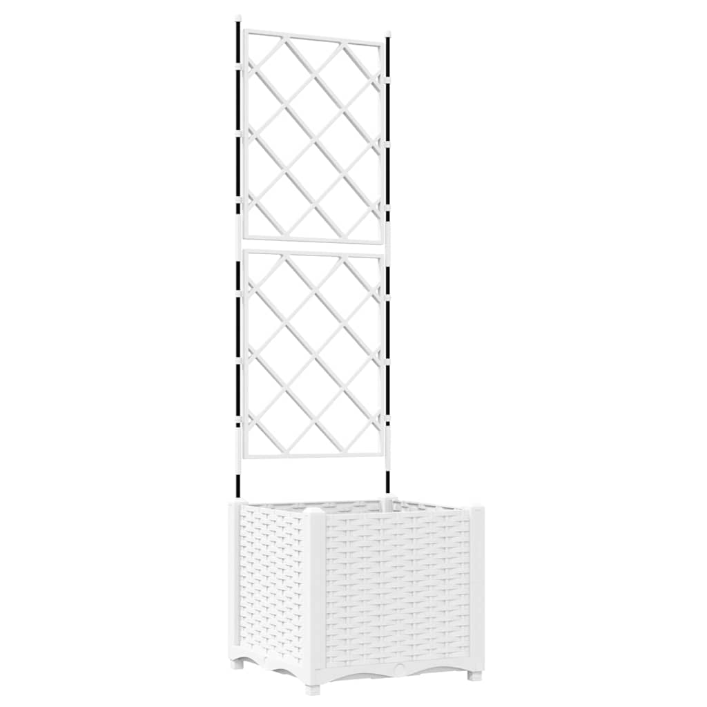 Havekrukke med trellis Hvid 40 x 40 x 143 cm PP