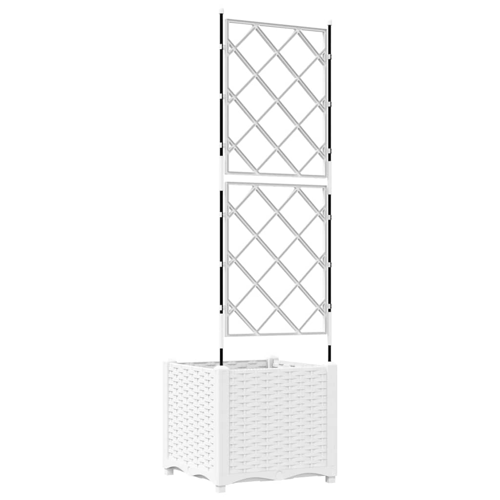 Havekrukke med trellis Hvid 40 x 40 x 143 cm PP