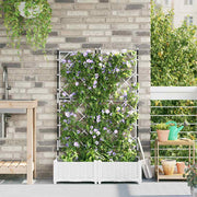Havekrukke med trellis 2 pcs Hvid 80 x 40 x 125.5 cm PP