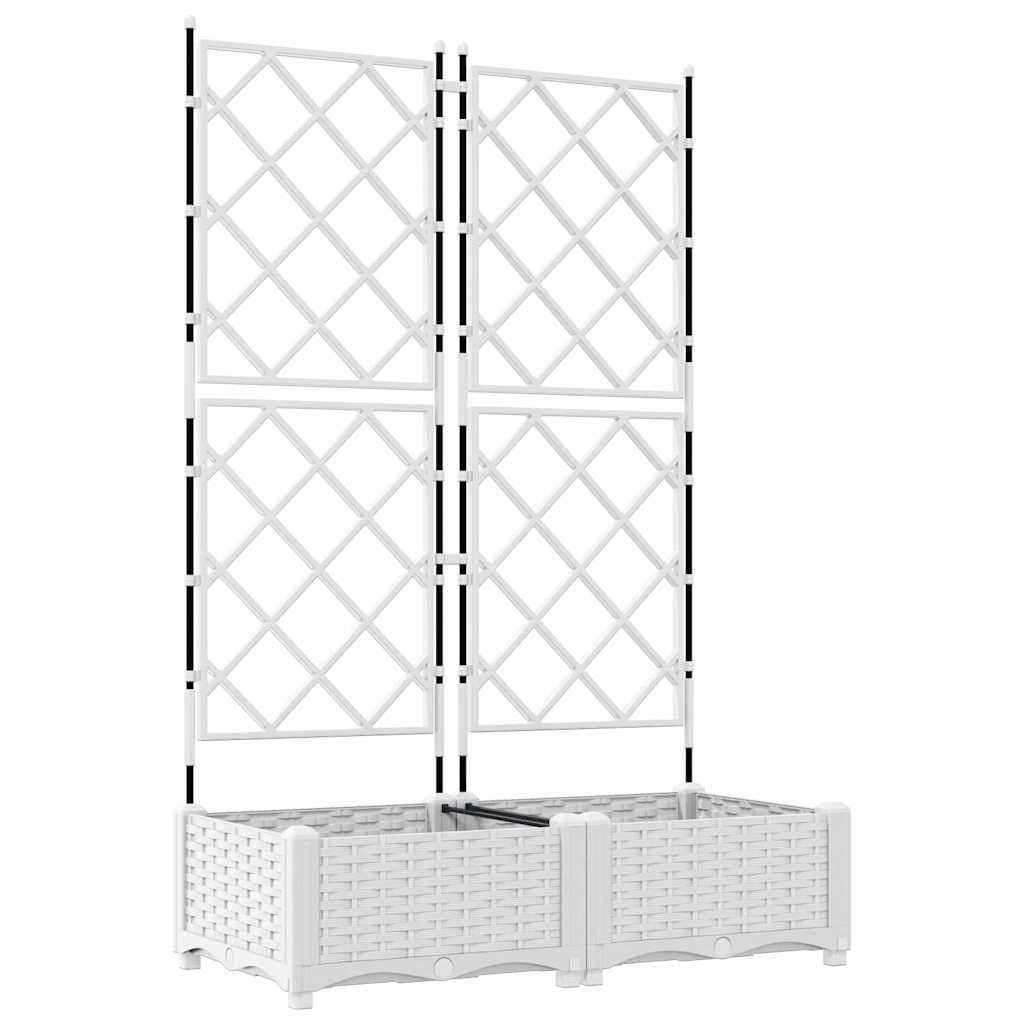 Havekrukke med trellis 2 pcs Hvid 80 x 40 x 125.5 cm PP