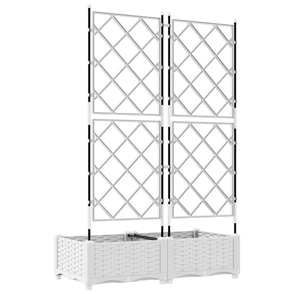 Havekrukke med trellis 2 pcs Hvid 80 x 40 x 125.5 cm PP