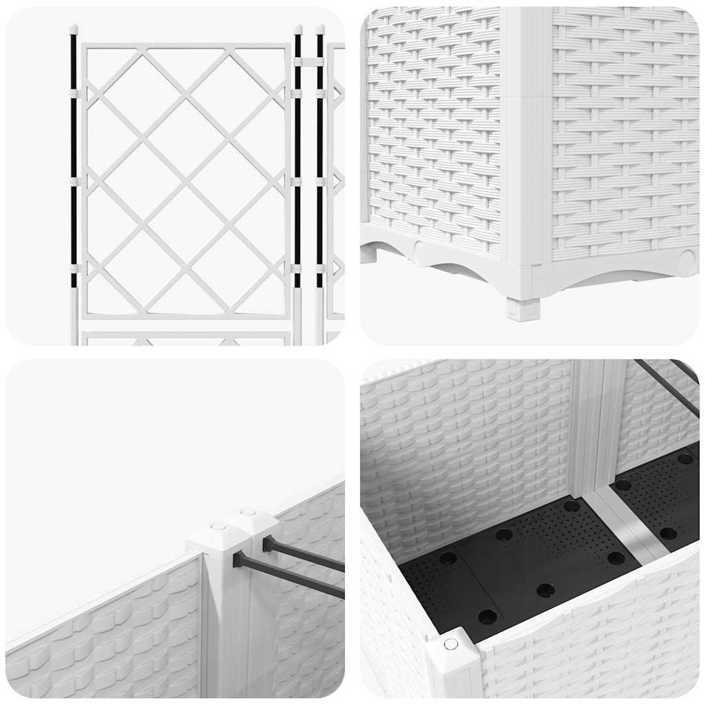Havekrukke med trellis 2 pcs Hvid 80 x 40 x 143 cm PP