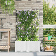 Havekrukke med trellis 2 pcs Hvid 80 x 40 x 143 cm PP