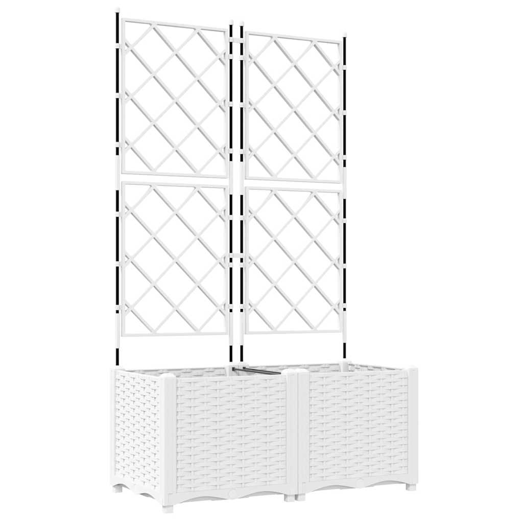 Havekrukke med trellis 2 pcs Hvid 80 x 40 x 143 cm PP