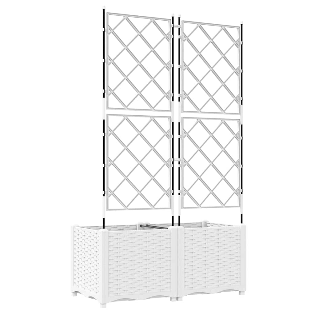 Havekrukke med trellis 2 pcs Hvid 80 x 40 x 143 cm PP