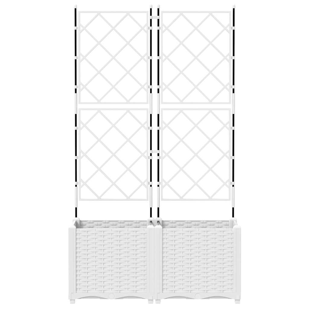 Havekrukke med trellis 2 pcs Hvid 80 x 40 x 143 cm PP