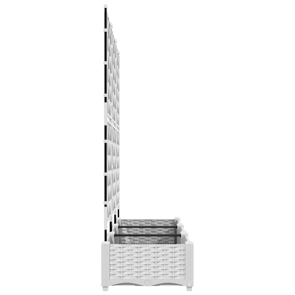 Havekrukke med trellis 3 pcs Hvid 120 x 40 x 125.5 cm PP