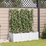 Havekrukke med trellis 3 pcs Hvid 120 x 40 x 143 cm PP