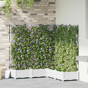 Havekrukke med trellis 5 pcs Hvid 120 x 120 x 125.5 cm PP
