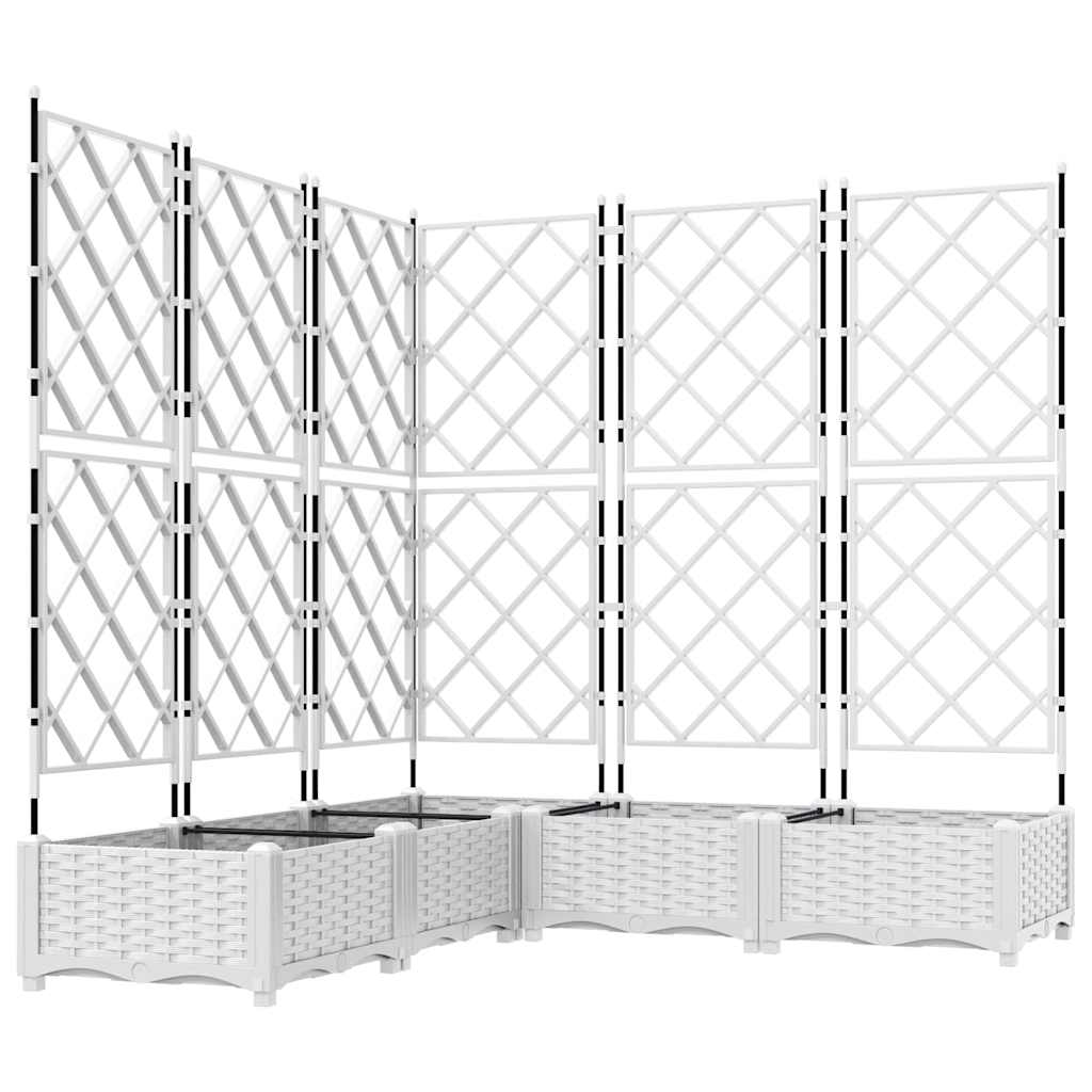 Havekrukke med trellis 5 pcs Hvid 120 x 120 x 125.5 cm PP