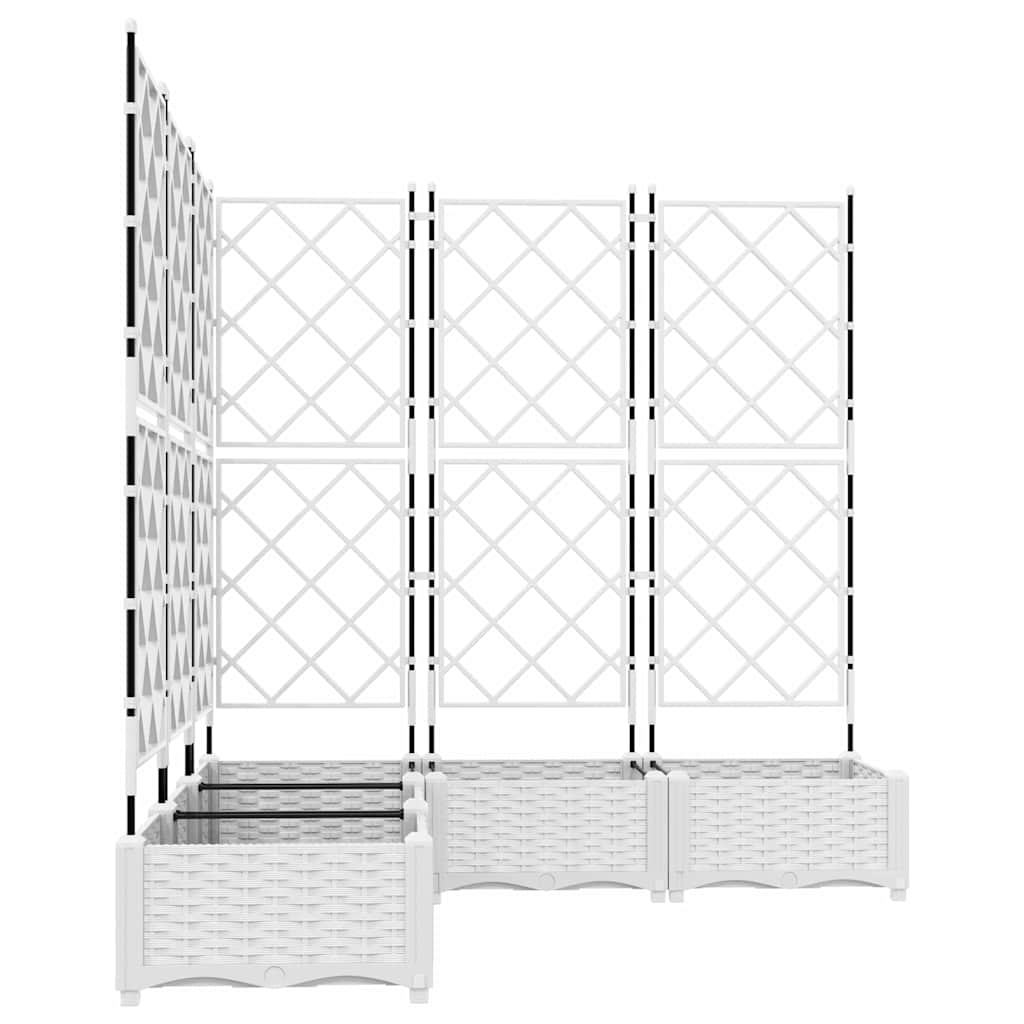 Havekrukke med trellis 5 pcs Hvid 120 x 120 x 125.5 cm PP