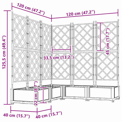 Have Blomsterkrukke 5 stk. Hvid 120 x 120 x 125,5 cm PP