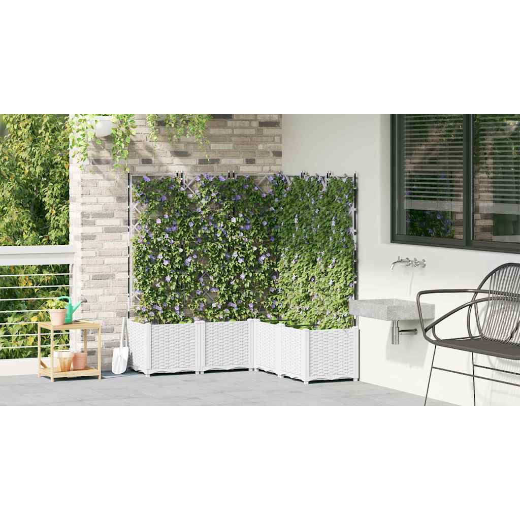 Havekrukke med trellis 5 pcs Hvid 120 x 120 x 143 cm PP