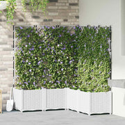 Havekrukke med trellis 5 pcs Hvid 120 x 120 x 143 cm PP