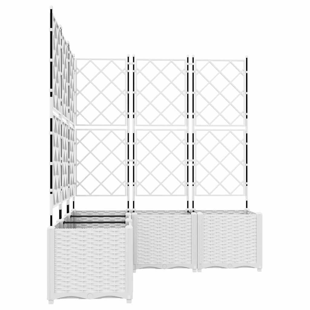 Havekrukke med trellis 5 pcs Hvid 120 x 120 x 143 cm PP
