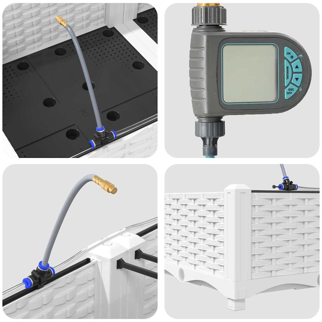 Havekrukker Hvid 160 x 40 x 22 cm Stål