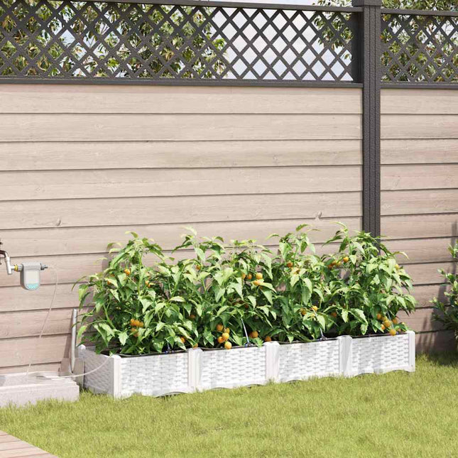 Have Blomsterkrukke 4 stk. Hvid 160 x 40 x 22 cm PP