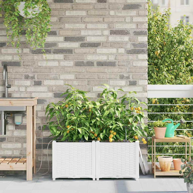Have Blomsterkrukke 2 stk. Hvid 80 x 40 x 37,5 cm PP