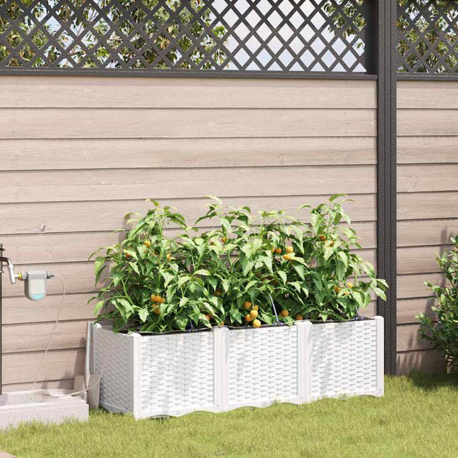 Have Blomsterkrukke 3 stk. Hvid 120 x 40 x 37,5 cm PP