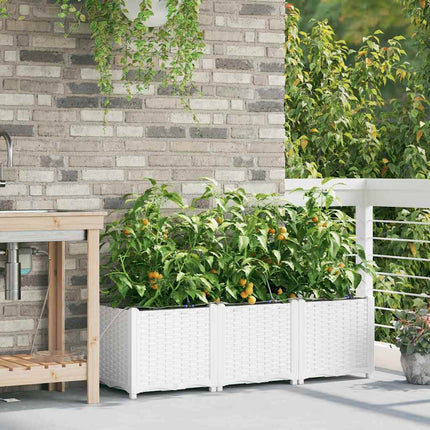 Have Blomsterkrukke 3 stk. Hvid 120 x 40 x 37,5 cm PP