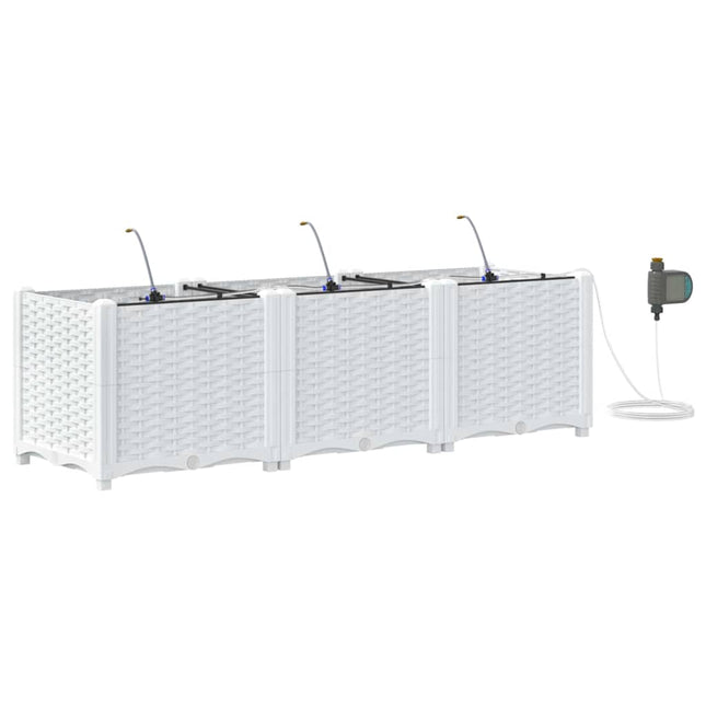 Have Blomsterkrukke 3 stk. Hvid 120 x 40 x 37,5 cm PP