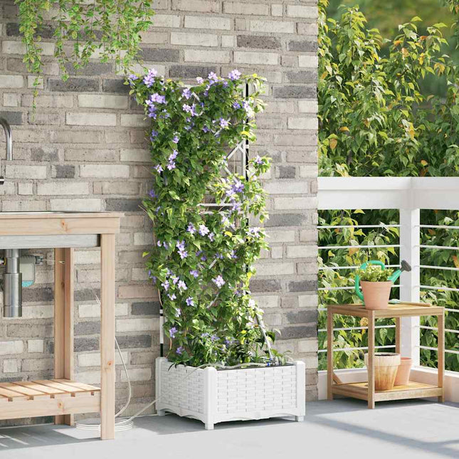 Have Blomsterkrukke Hvid 40 x 40 x 126 cm PP