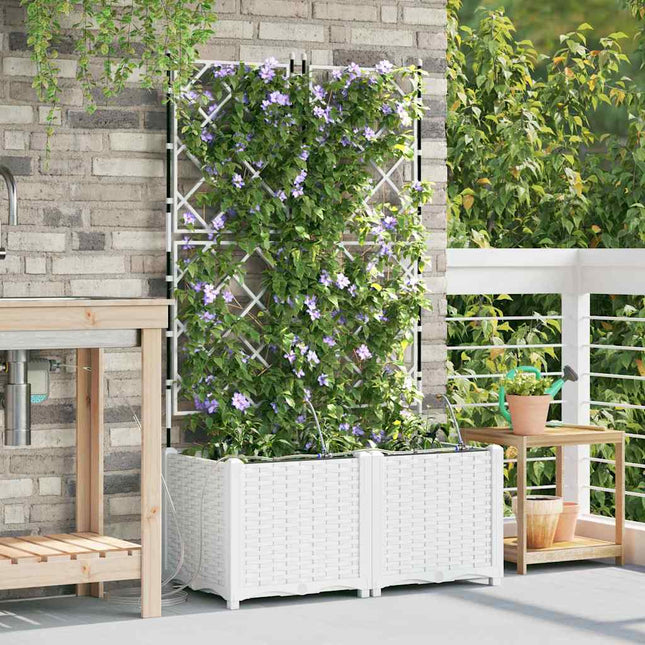 Have Blomsterkrukke 2 stk. Hvid 80 x 40 x 142 cm PP