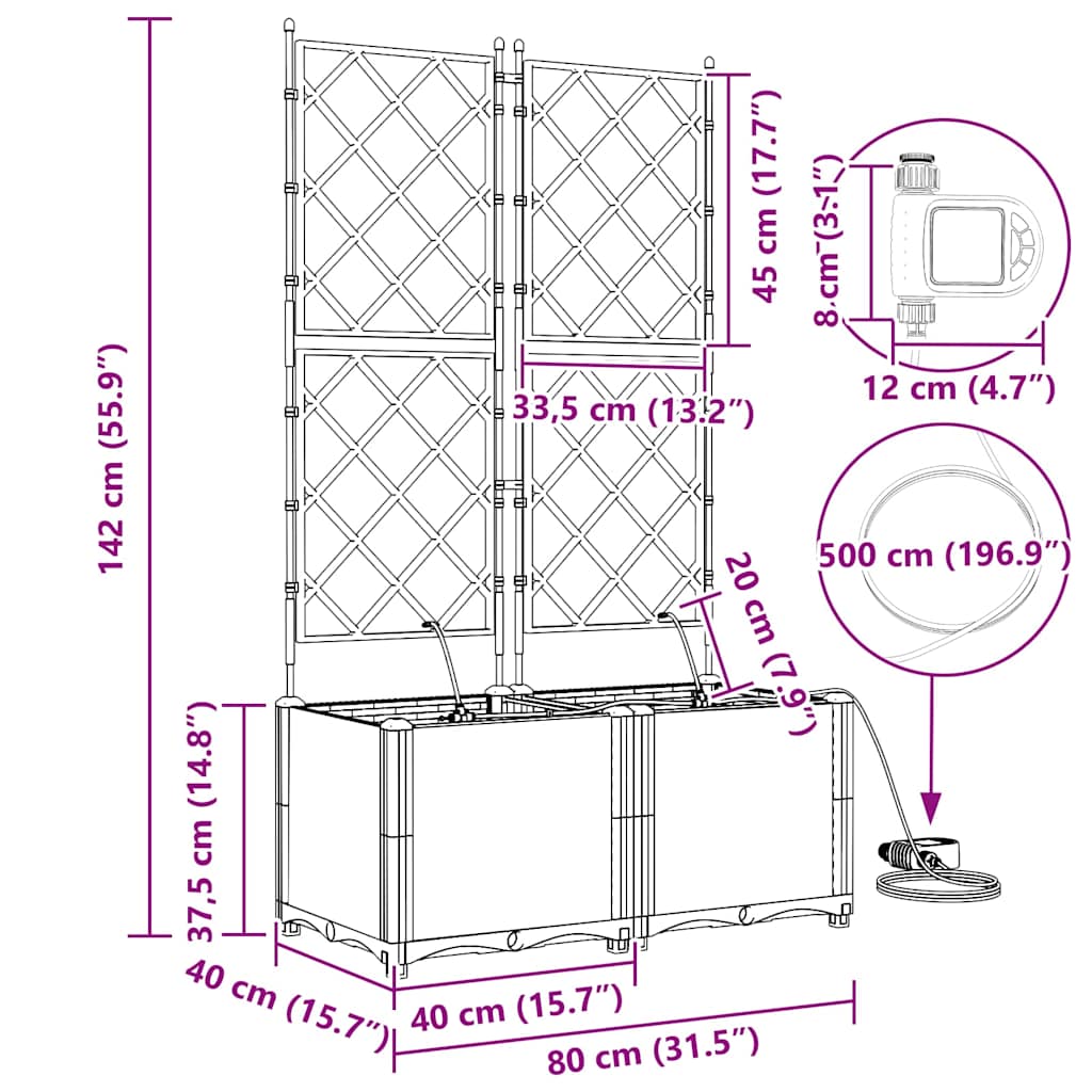 Havekrukker Hvid 80 x 40 x 142 cm Stål