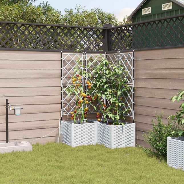 Have Blomsterkrukke 3 stk. Hvid 80 x 80 x 142 cm PP