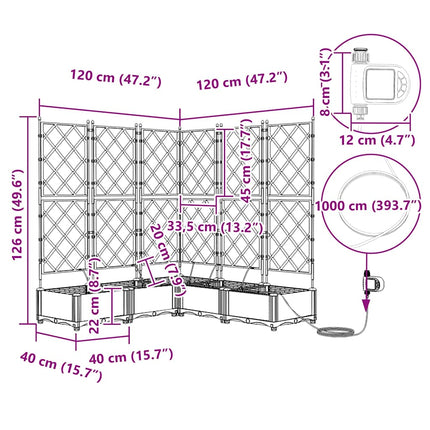 Have Blomsterkrukke 5 stk. Hvid 120 x 120 x 126 cm PP