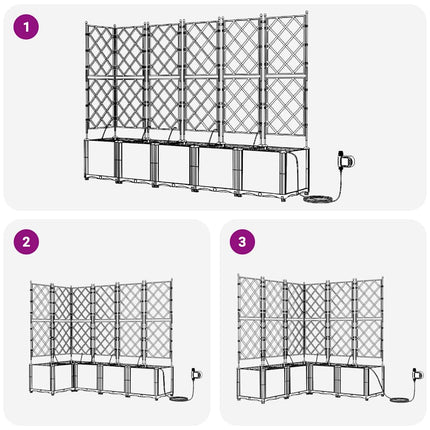 Have Blomsterkrukke 5 stk. Hvid 120 x 120 x 142 cm PP