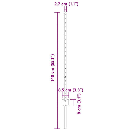 Einbetonierter Zaunpfosten 5 stk. Grøn 140 cm