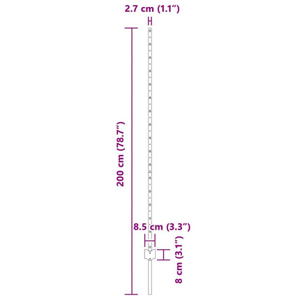 Einbetonierter Zaunpfosten 11 stk. Grøn 200 cm