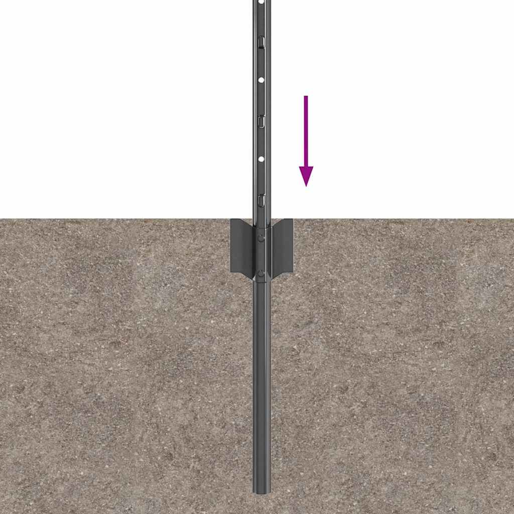Hegnspæl 11 pcs Grå 40 cm Stål