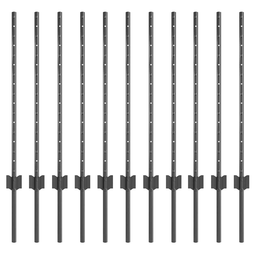 Hegnspæl 11 pcs Grå 80 cm Stål