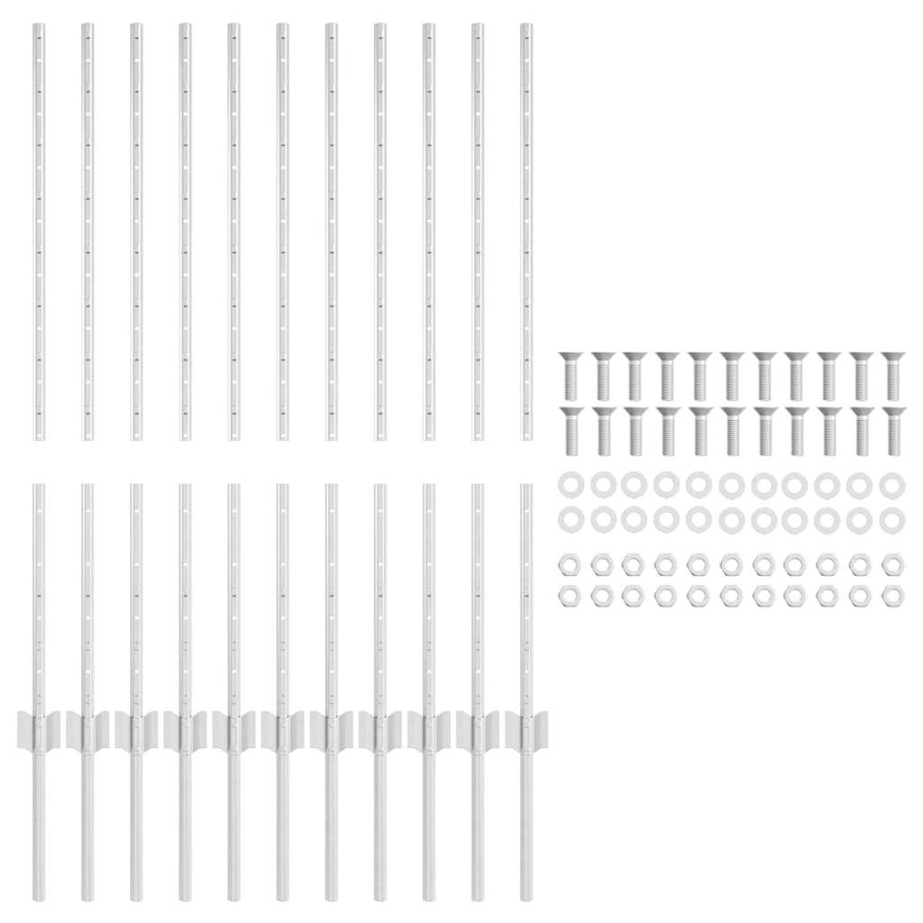 Hegnspæl 11 pcs Sølv 100 cm Stål