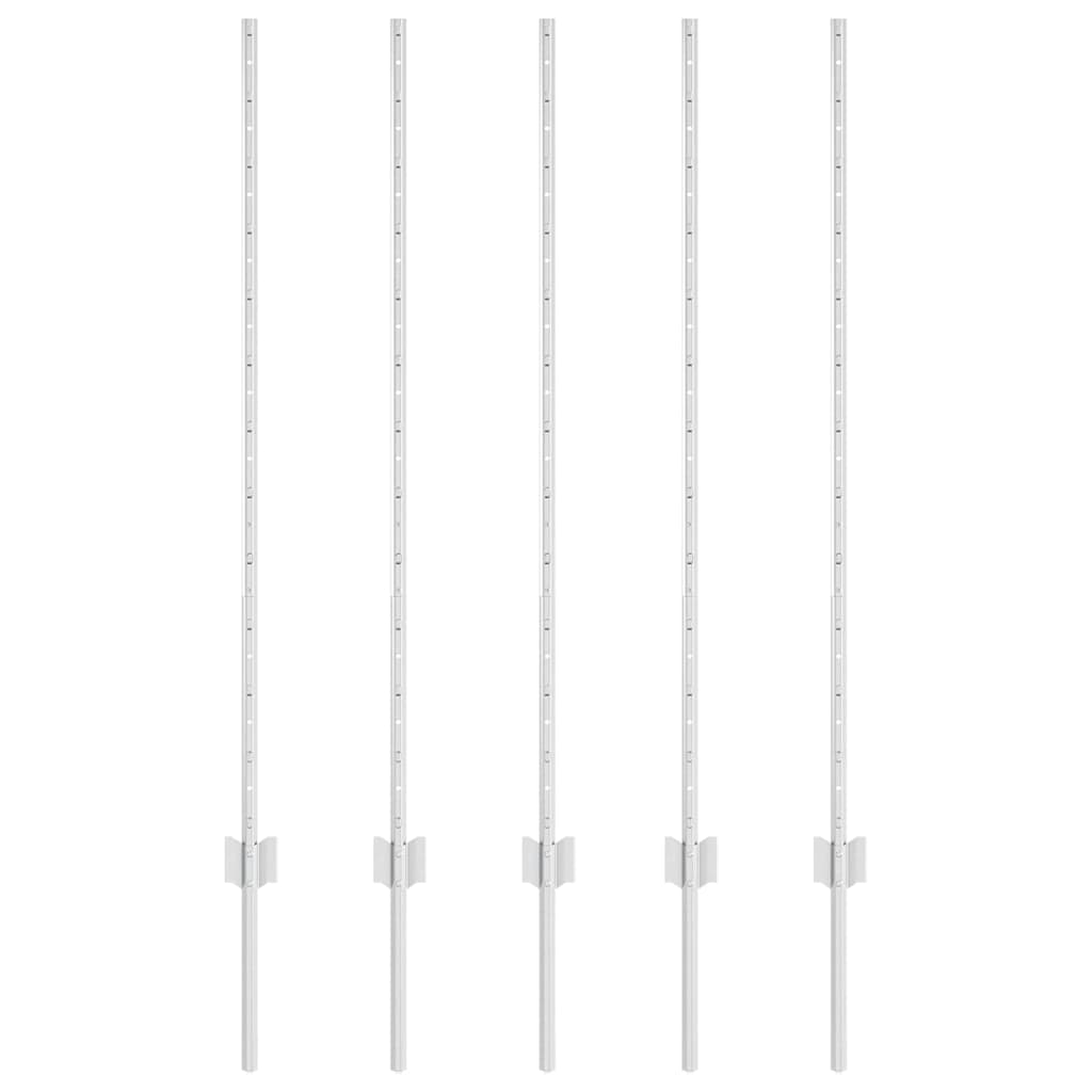 Hegnspæl 5 pcs Sølv 120 cm Stål