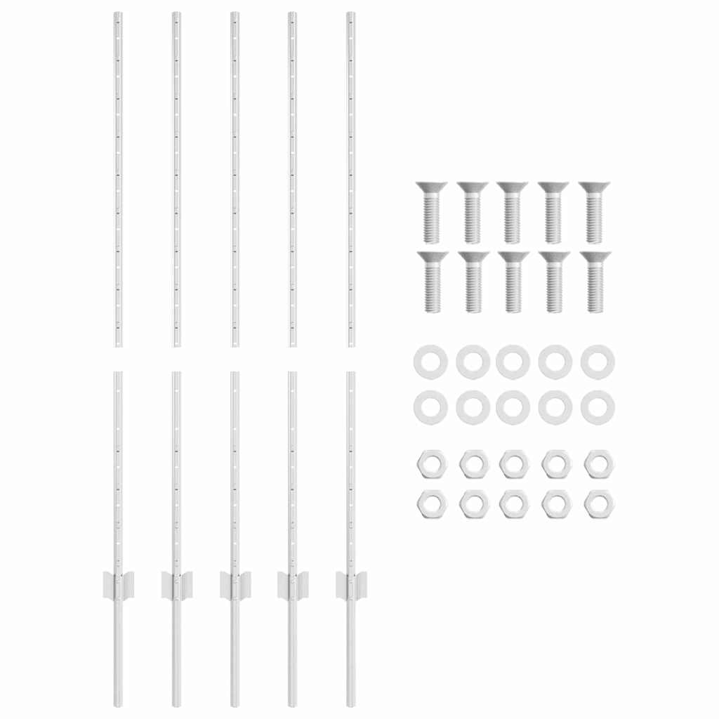 Hegnspæl 5 pcs Sølv 120 cm Stål