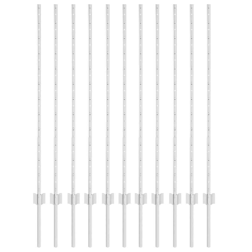 Hegnspæl 11 pcs Sølv 120 cm Stål