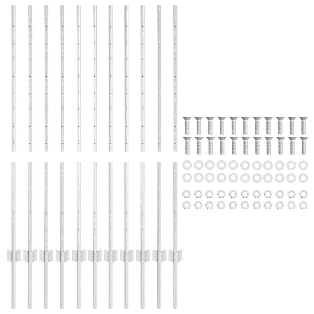Hegnspæl 11 pcs Sølv 120 cm Stål