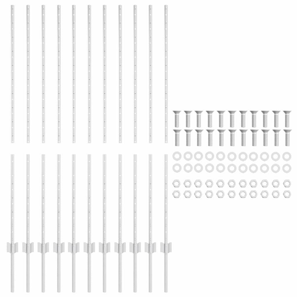 Hegnspæl 11 pcs Sølv 140 cm Stål