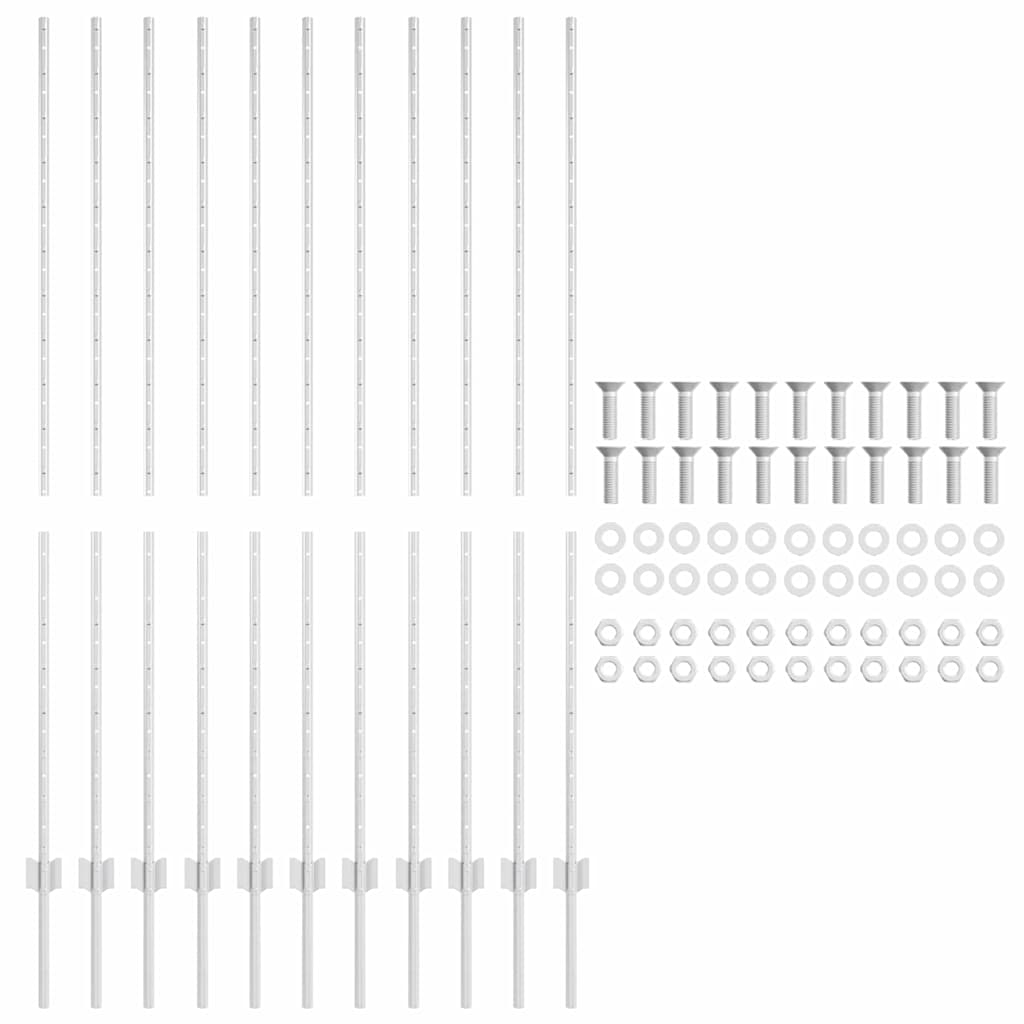Hegnspæl 11 pcs Sølv 150 cm Stål