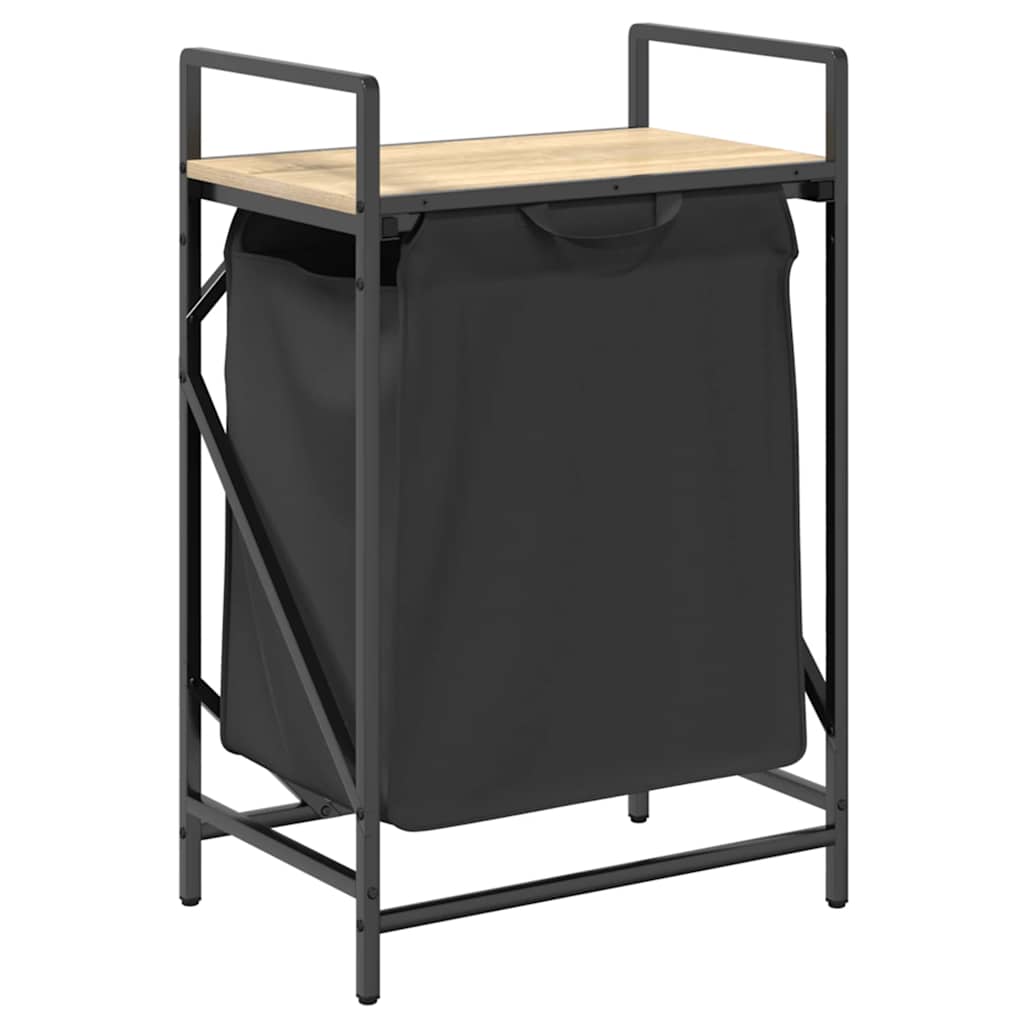 vasketøjskurv 1 rum med hylde sonoma-eg