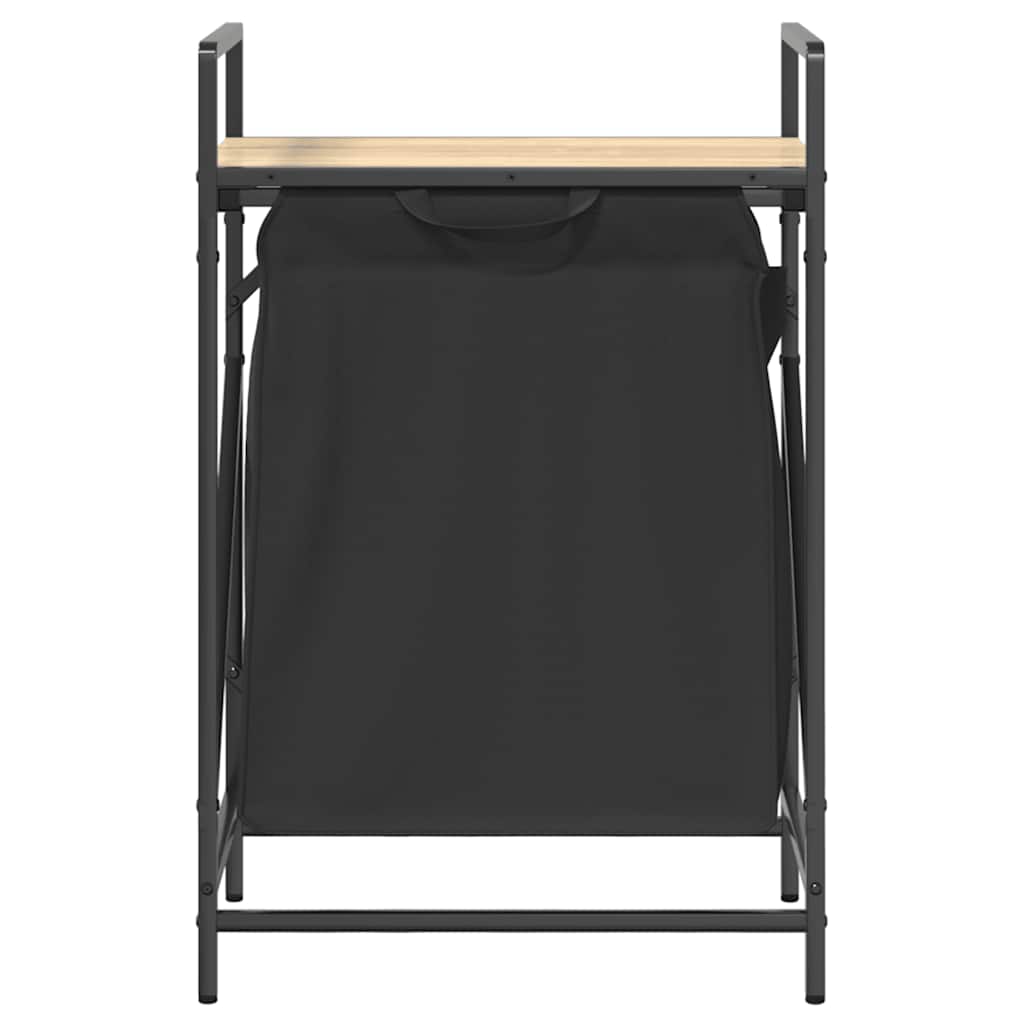 vasketøjskurv 1 rum med hylde sonoma-eg